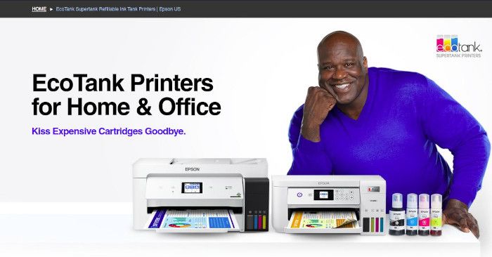 Product Landing Page Example: Epson EcoTank