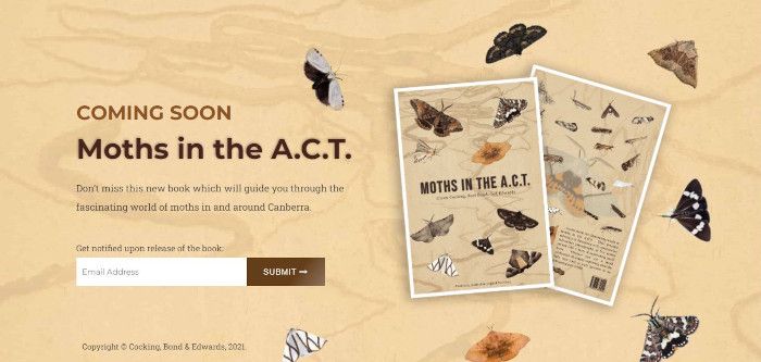 Pre-launch Landing Page Example: Moths in the ACT