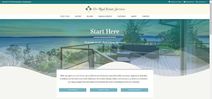 Start Here Landing Page Example: 55+ Real Estate Services